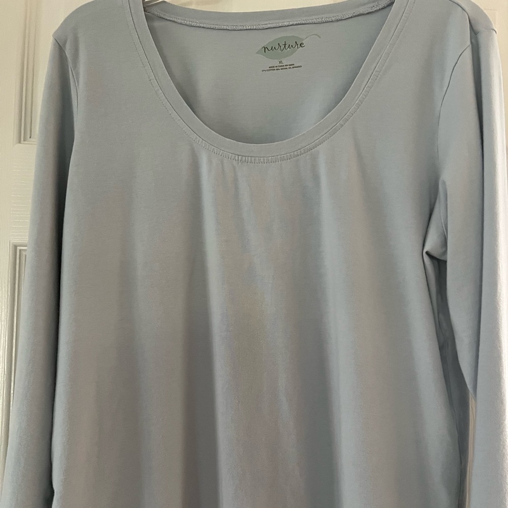 Light Blue top by Nurture.  Size XL, long sleeves